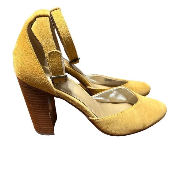 Soludos Collette Leather Ankle Strap Suede Heels in Marigold Women’s Size 10 - Picture 7 of 11